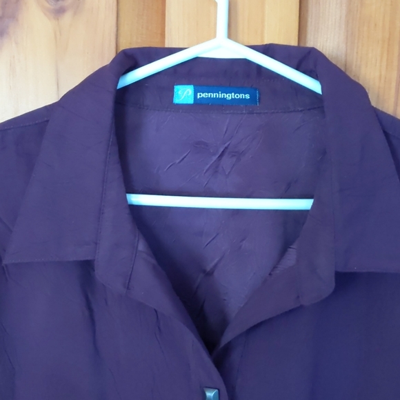 Plus size deep wine coloured Pennington's long sle - Picture 2 of 6